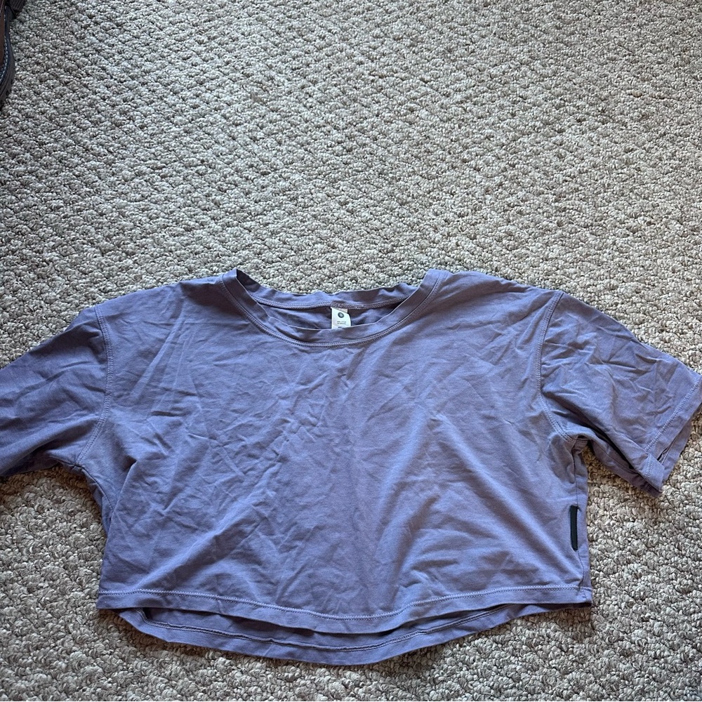 Paragon Purple Boxy Crop T-Shirt with Short Sleeves